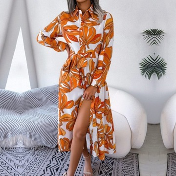 SUKIENKA ELEGANCKA LETNIA DAMSKA MAXI PLAŻOWA BOHO, L