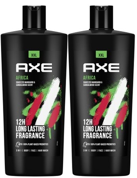 Axe Africa Energizujący Żel pod prysznic dla Mężczyzn (2x 700 ml) Zestaw