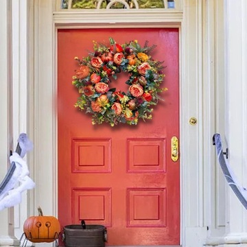 Венок на День Благодарения Осенний дверной венок Твердый универсальный диаметр 45 см