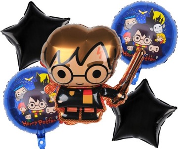 Balony foliowe HARRY POTTER Hogwart Hermiona Hedwiga urodziny zestaw 5 szt.