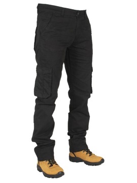 Spodnie męskie bojówki W:38 100 CM robocze czarne