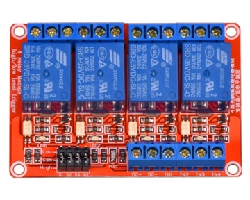 Przekaźnik High Low Trigger 4-kanały 5V Arduino