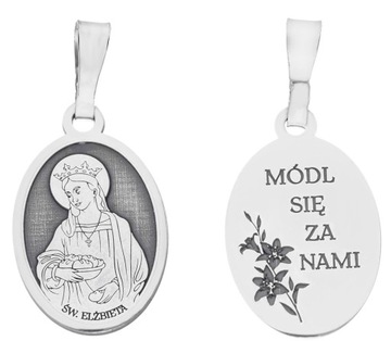 Srebrny medalik Ag 925 Św. Elżbieta MDC047