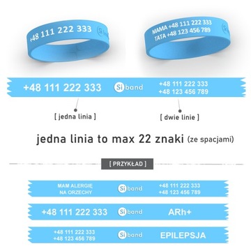 BIAŁY GRAWER opaska Informacyjna dla dziecka na rękę Identyfikacyjna Siband