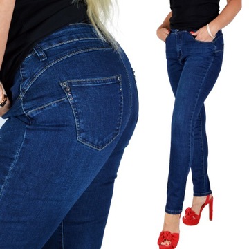 Damskie Spodnie Jeansy Jeansowe SUPER Push-up #