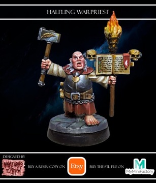 Halfling Warpriest - Minifaktura - Druk 3D