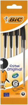 BIC czarne długopisy Cristal Original 4 szt.