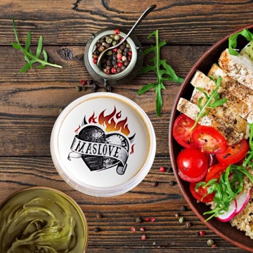 Масло -фисташковое масло + гималайские фисташки соли