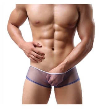 SEXY NIEBIESKIE MĘSKIE BOKSERKI *SIATECZKA* M