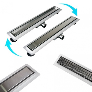 BALNEO ODPŁYW LINIOWY DUPLEX NEXT INOX 80 CM VIRGIN/TILE