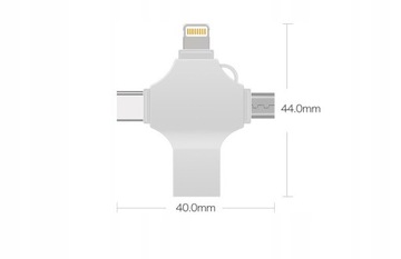 Флэш-накопитель 32 ГБ, USB 4-в-1, Apple, TYPE C, MICRO