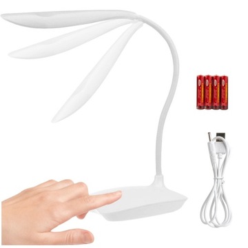 Lampka LED na baterie DOTYKOWA ładowana kablem USB 3Poziomy Świecenia