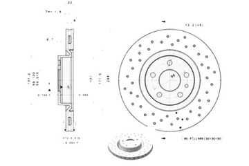 BREMBO TARCZE HAMULCOWE 2SZT., XTRA, NAWIERCANA, P