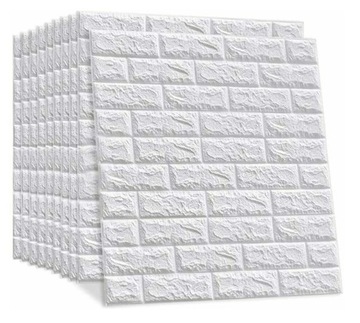 PANELE 3D ŚCIENNE SAMOPRZYLEPNE CEGŁA DEKORACYJNE BIAŁA NOWOCZESNA TAPETA