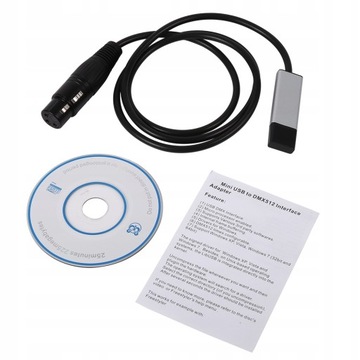 Adapter USB do DMX Czarny Niezawodny
