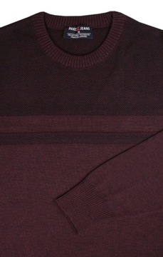 Sweter - Wełna z Akrylem -Pako Jeans- Bordo - XXL