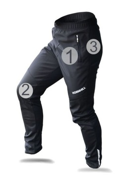 Ветрозащитные велосипедные брюки из техно, с ветрозащитной мембраной и мягкими карманами L