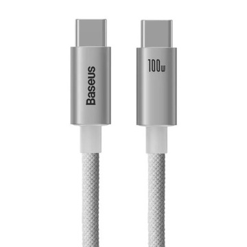 BASEUS BIAŁY KABEL USB-C/USB-C DO SZYBKIEGO ŁADOWANIA PD 100W I DANYCH