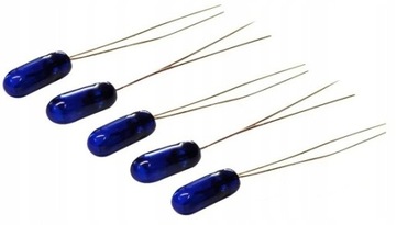 ŻARÓWKA 12V T3 3mm NIEBIESKIE MINIATUROWE 5 SZTUK