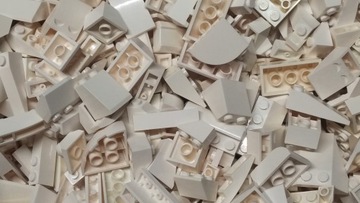 057. Lego białe skosy dachówki 100g MIX 0,1kg