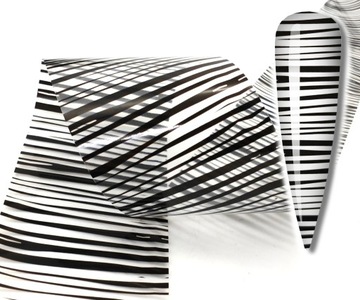 FOLIA TRANSFEROWA do paznokci 100cmx4cm ZEBRA PASKI