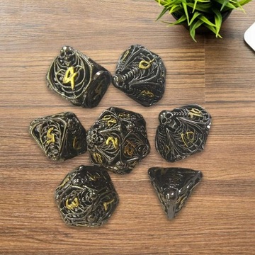 7 sztuk metalowych kości wielościennych Trpg DND gry dla DND RPG zabawki