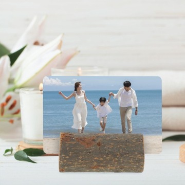 Держатель для фотографий с деревянной отделкой Подставка для карточек с зажимом