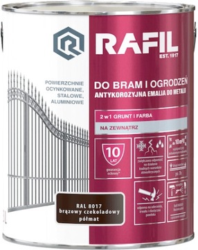 FARBA RAFIL BRAMA OGRODZENIA PÓŁMAT RAL8017 3L