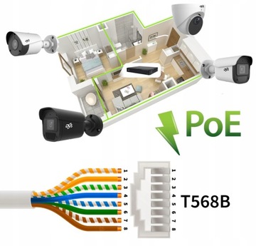 Zestaw kamer do monitoringu domu 6 czarnych kamer zewnętrznych IP SMART APP
