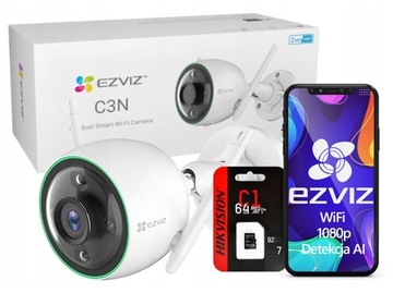 Kamera WiFi FHD EZVIZ C3N Color NightVision +64Gb