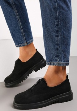 черные замшевые туфли, мокасины женские, размер 38