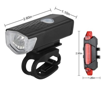 Комплект светодиодных велосипедных фонарей Задний передний USB 2 шт.