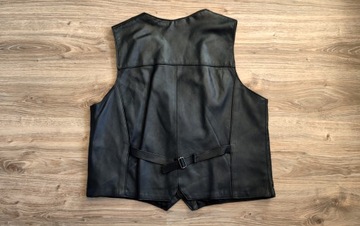 Мужской мотоциклетный кожаный жилет (XXL)