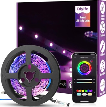 Taśma LED 6m na USB RGB aplikacja bluetooth Diyife HLS4