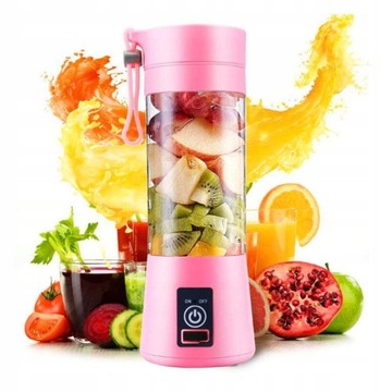 BLENDER PRZENOŚNY RÓŻOWY MIKSER TURYSTYCZNY USB 380ml BEZPRZEWODOWY