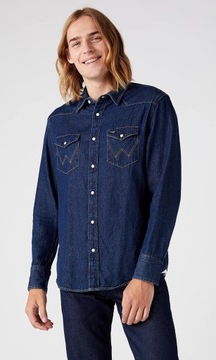 Wrangler ICONS 27MW New REGULAR FIT KOSZULA JEANSOWA GRANATOWY DżINS S