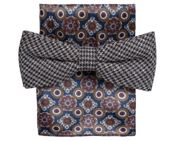 Kamizelka męska dwurzędowa pepitka elegancka casual brazowa - 58