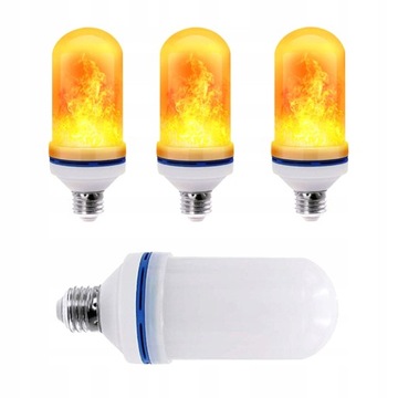 4x Żarówka LED E27 płomień 5W flame efekt ognia