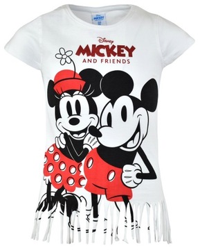 t-shirt bluzka koszulka frędzle MYSZKA MINNIE 152