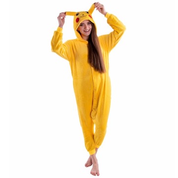 PIKACHU Pikaczu PIŻAMA Kigurumi Pokemon Onesie Przebranie Kostium S 146-154