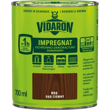 VIDARON Impregnat Ogrodowy 0,7L DĄB CIEMNY R06