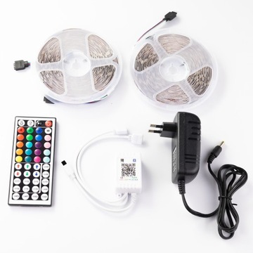 Taśma LED RGB kolorowa 15m + pilot Bluetooth