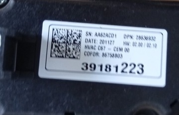 39181223 PANEL ŘÍZENÍ OPEL CORSA F