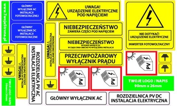 PV NOWE wymogi naklejki FOTOWOL0TAIKA z LOGO 84kpl
