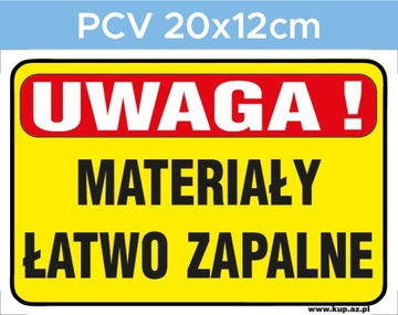 Tabliczka BHP materiały łatwo zapalne#145 20x12cmP