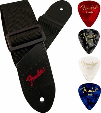 FENDER pas gitarowy akustyk elektryk + kostki