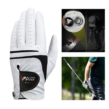 Rękawiczki golfowe męskie, lewa, prawa, ze znacznikiem piłki, skórzane, oddychające, lewe 24