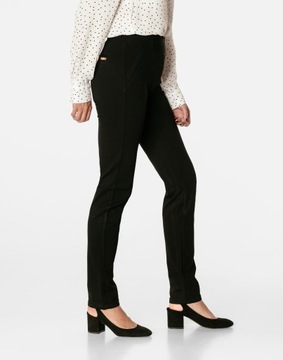Элегантные женские черные узкие деловые брюки с завышенной талией BG03 r 40