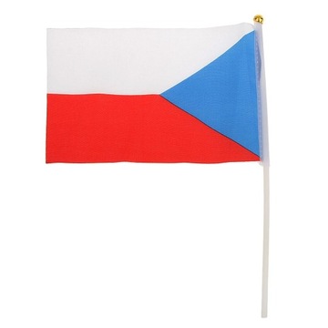 Czeska machając ręką flagą kraju