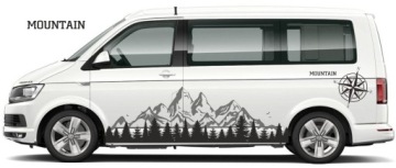 Samolepky na auta Vw T5, T6 karavan, hory, les, větrná růže